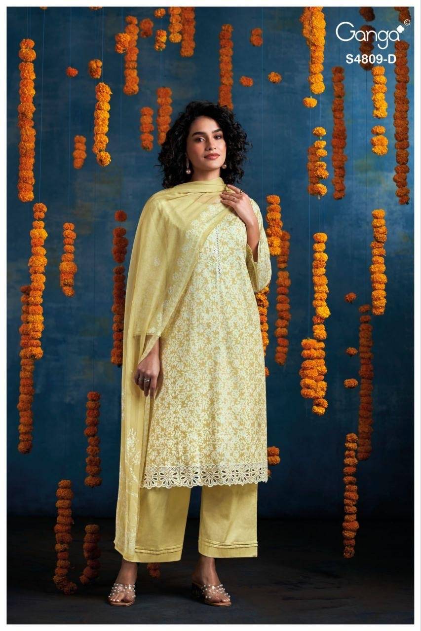 HESPERA 4809 By Ganga Fashion Stylish Beautiful Colourful PREMIUM PURE BEMBERG Dresses At Wholesale Price